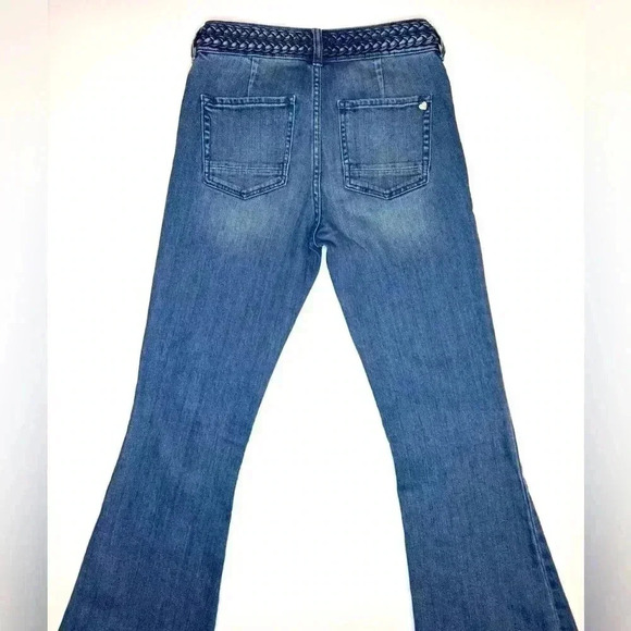 Kendall & Kylie Braided Belt High Waisted Flare Jeans Size- 5 - Picture 8 of 12